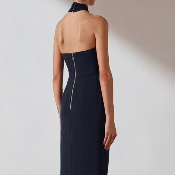 NWT SHONA JOY CORE KNOT DRAPED DRESS - NAVY - Picture 5 of 7